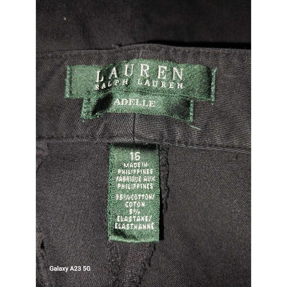 Lauren Ralph Lauren Straight leg Adelle Pants Women's Black Size 16 Button Tab - Picture 5 of 6